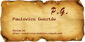 Paulovics Gusztáv névjegykártya