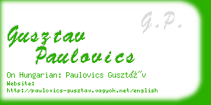 gusztav paulovics business card